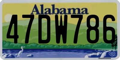 AL license plate 47DW786