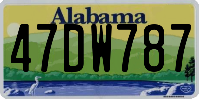 AL license plate 47DW787
