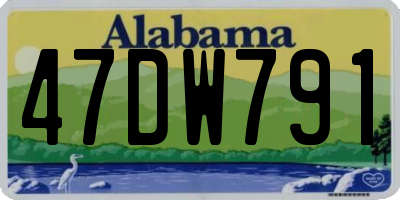AL license plate 47DW791
