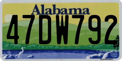 AL license plate 47DW792