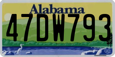 AL license plate 47DW793