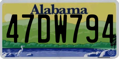 AL license plate 47DW794