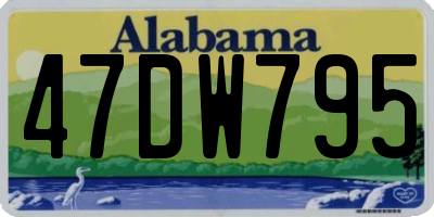 AL license plate 47DW795