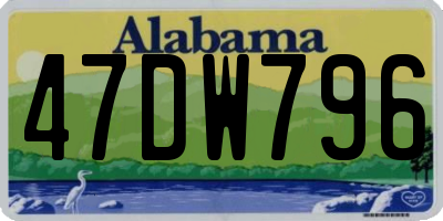 AL license plate 47DW796