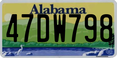 AL license plate 47DW798