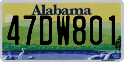 AL license plate 47DW801
