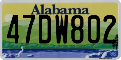 AL license plate 47DW802