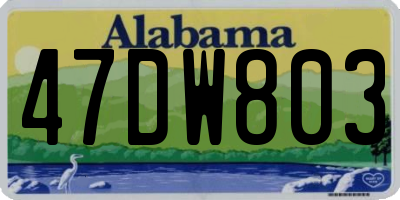 AL license plate 47DW803