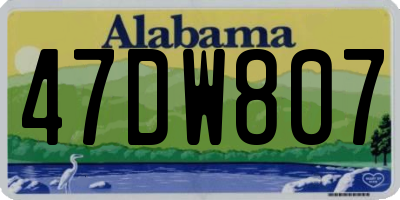 AL license plate 47DW807