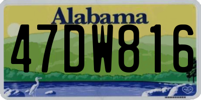 AL license plate 47DW816