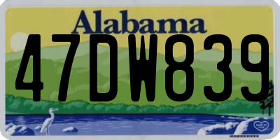 AL license plate 47DW839