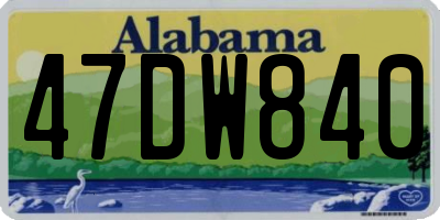 AL license plate 47DW840