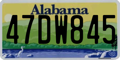 AL license plate 47DW845