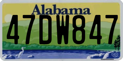 AL license plate 47DW847