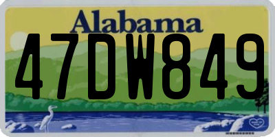AL license plate 47DW849