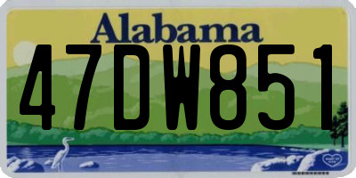 AL license plate 47DW851
