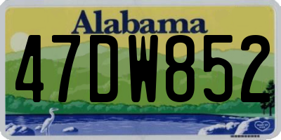 AL license plate 47DW852