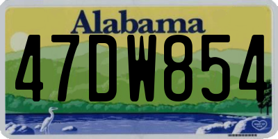 AL license plate 47DW854
