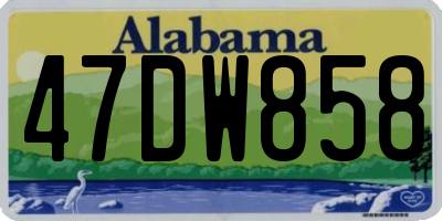 AL license plate 47DW858