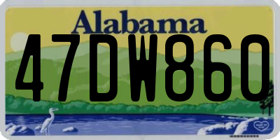 AL license plate 47DW860