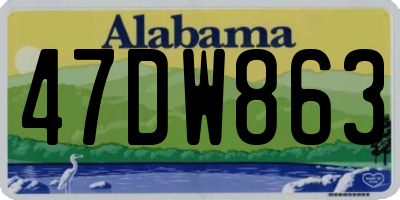 AL license plate 47DW863