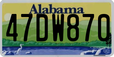 AL license plate 47DW870