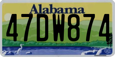 AL license plate 47DW874