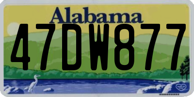 AL license plate 47DW877