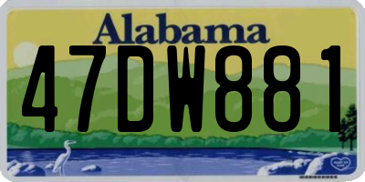 AL license plate 47DW881