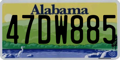 AL license plate 47DW885