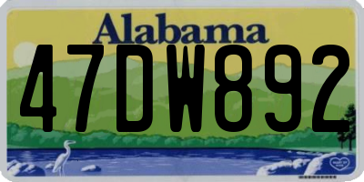 AL license plate 47DW892