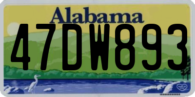 AL license plate 47DW893