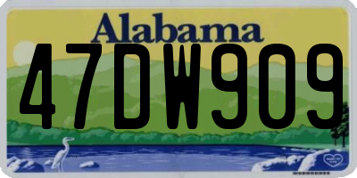 AL license plate 47DW909
