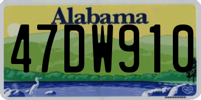 AL license plate 47DW910