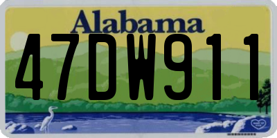 AL license plate 47DW911