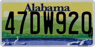 AL license plate 47DW920