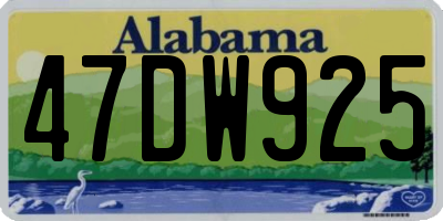 AL license plate 47DW925