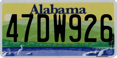 AL license plate 47DW926