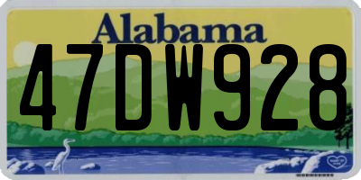 AL license plate 47DW928