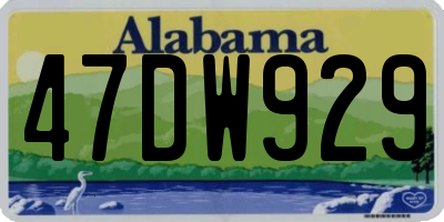 AL license plate 47DW929