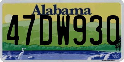 AL license plate 47DW930