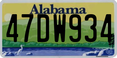 AL license plate 47DW934