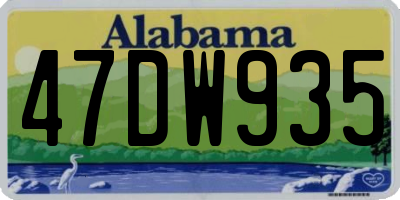 AL license plate 47DW935