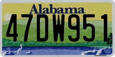 AL license plate 47DW951