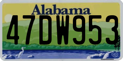 AL license plate 47DW953