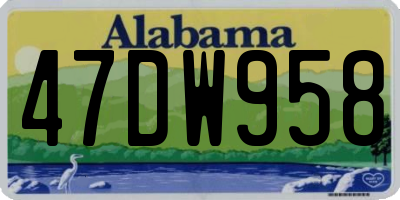 AL license plate 47DW958