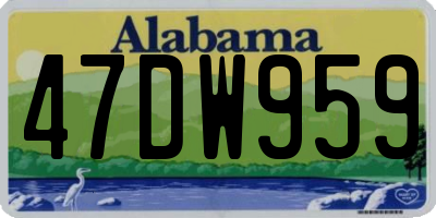 AL license plate 47DW959