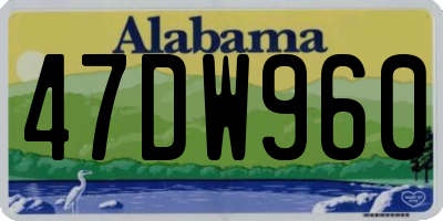 AL license plate 47DW960