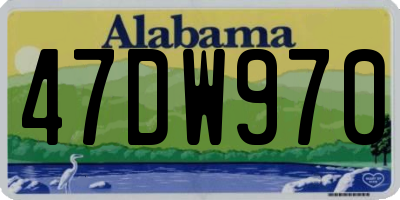 AL license plate 47DW970