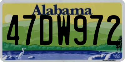 AL license plate 47DW972